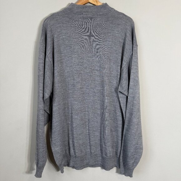 NWOT Giglio Rosso Wool Mock Neck Sweater Pullover Men's XXL Gray Italian Casual - Picture 8 of 12